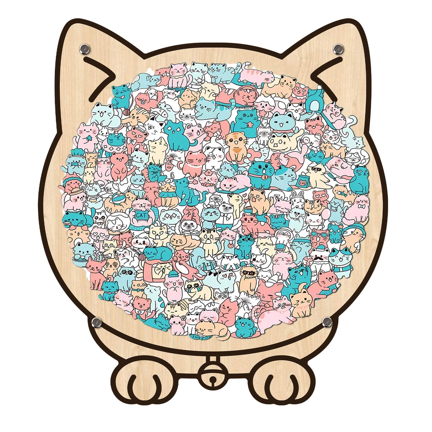 KUBOZN® Morandi-Coloured Cat & Dog Wooden Puzzle – Animal-Shaped Artistic Jigsaw