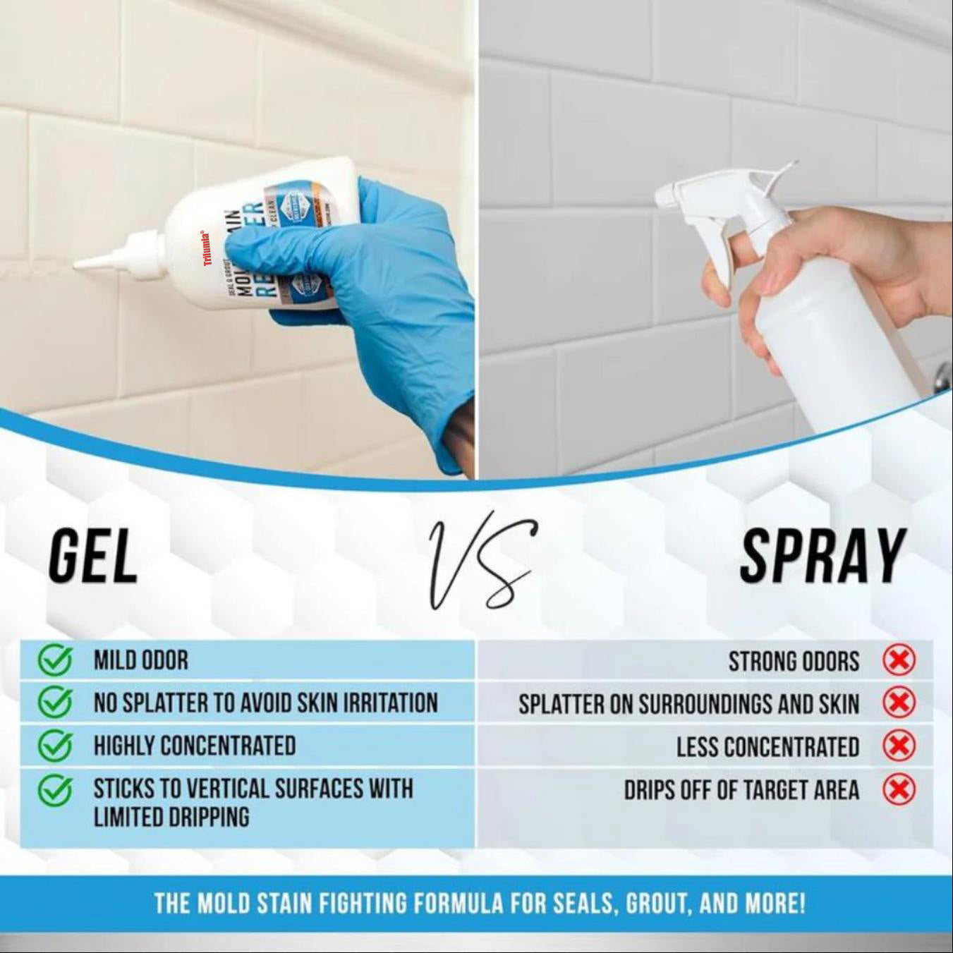 🏠 Trilumia® Mold Removal Gel💦Heavy Duty Formula, Multi-Surface Cleaner & Works on Shower & Tile 🅂
