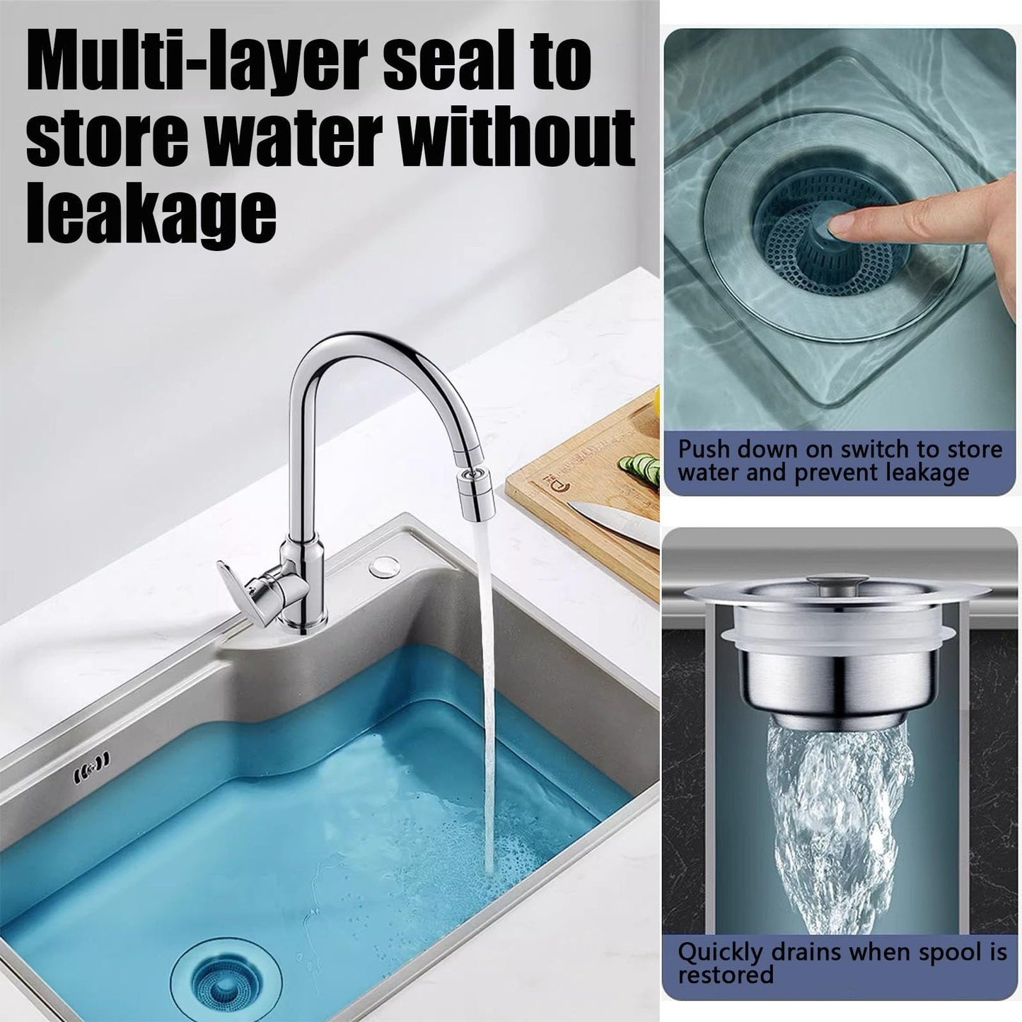 ⏳KUBOZN® New & Improved Sink Drain Strainer 🅂