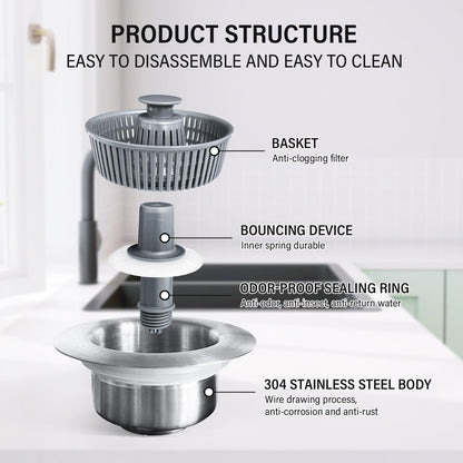 ⏳KUBOZN® New & Improved Sink Drain Strainer 🅂
