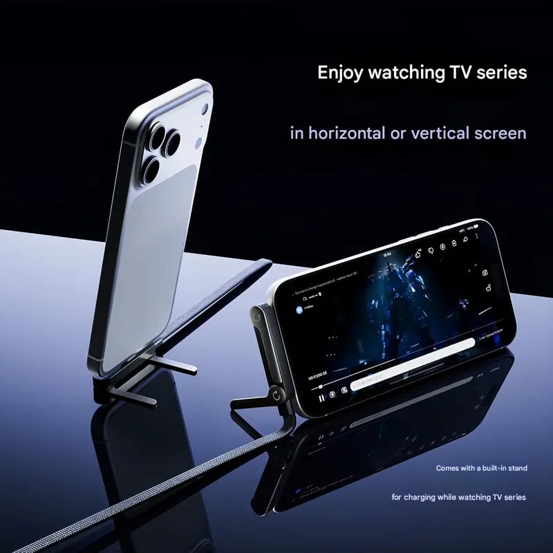 🥇KUBOZN® 2-in-1 Invisible Holder Charger Cable – 240W Fast Charging Cord with Built-In Phone Stand 🅷