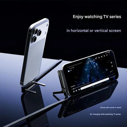 🥇KUBOZN® 2-in-1 Invisible Holder Charger Cable – 240W Fast Charging Cord with Built-In Phone Stand 🅷